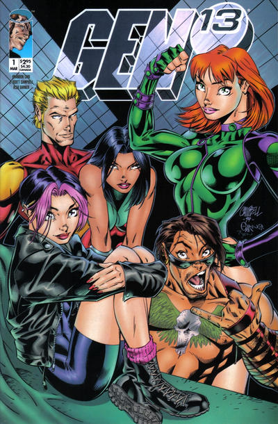Gen 13 1995 #1 Cover 1-B - Thumbs Up - back issue - $8.00