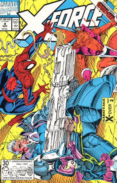 X-Force 1991 #4 Direct ed. - back issue - $4.50